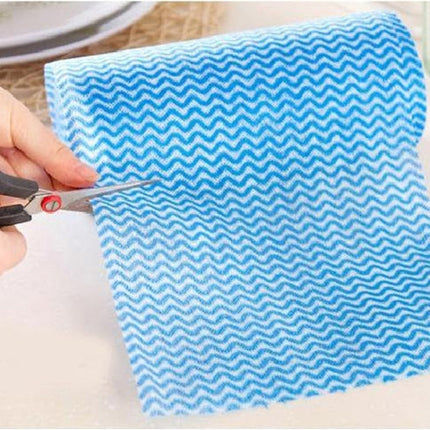 50 Sheets Non-Woven Disposable Washing Towels Dishcloth, Orange, Blue, Red
