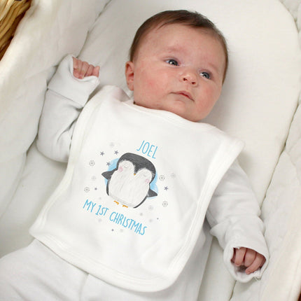 Personalised 1st Christmas Penguin Bib