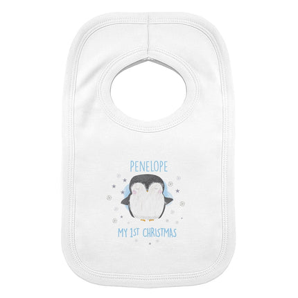 Personalised 1st Christmas Penguin Bib