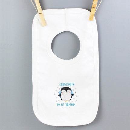 Personalised 1st Christmas Penguin Bib