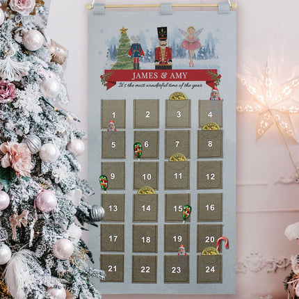Personalised 2026 Nutcracker Advent Calendar In Silver Grey