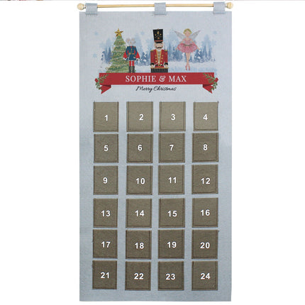 Personalised 2026 Nutcracker Advent Calendar In Silver Grey