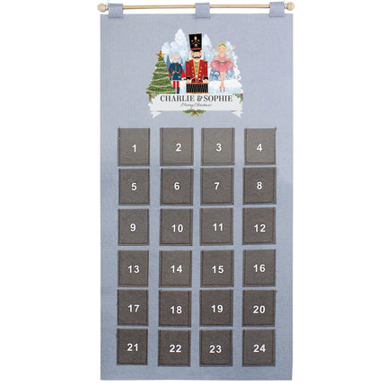 Personalised 2026 Nutcracker Advent Calendar In Silver Grey