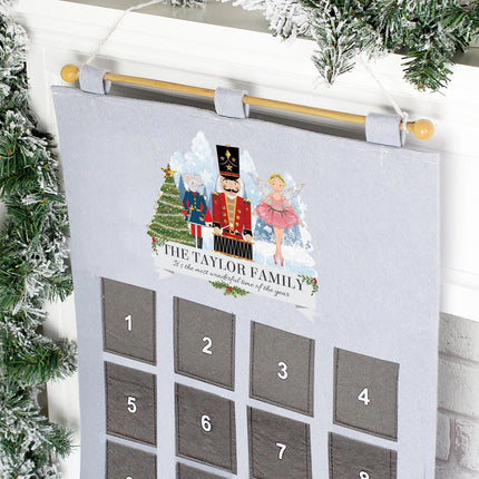 Personalised 2026 Nutcracker Advent Calendar In Silver Grey