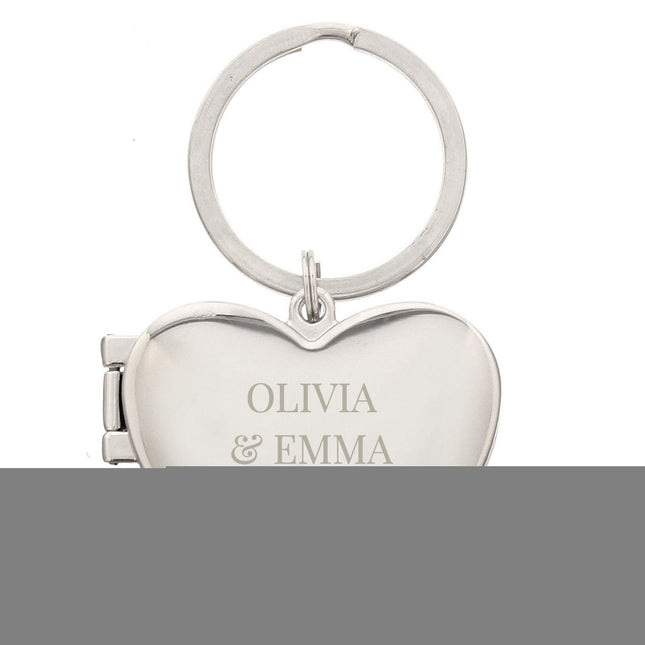 Personalised Arrow Heart Photoframe Keyring