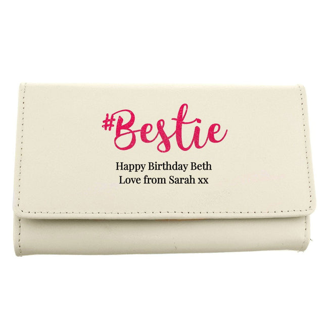 Personalised #Bestie Cream Purse