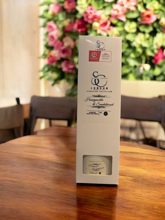 Honeysuckle & Sandalwood Reed Diffuser (100ml) – Warm, Long‑Lasting Floral Woods