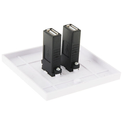 Dual USB 2.0 Female Plugs Home Wall Charger Plate Wall Plate Panel, 2 Ports USB 2.0