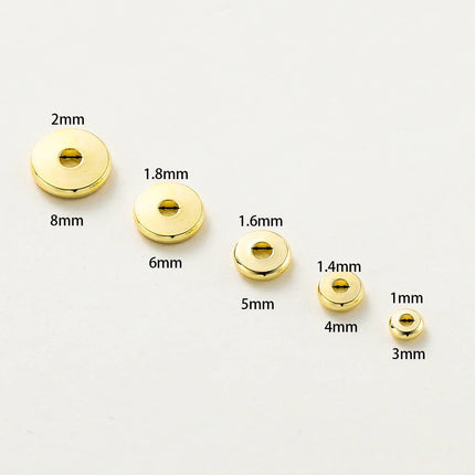 14K/18K Gold Plated 10-30Pcs 3/4/5/6/8mm Spacer Beads for DIY Necklace Bracelet Jewelry Making Supplies Accessories Wholesale