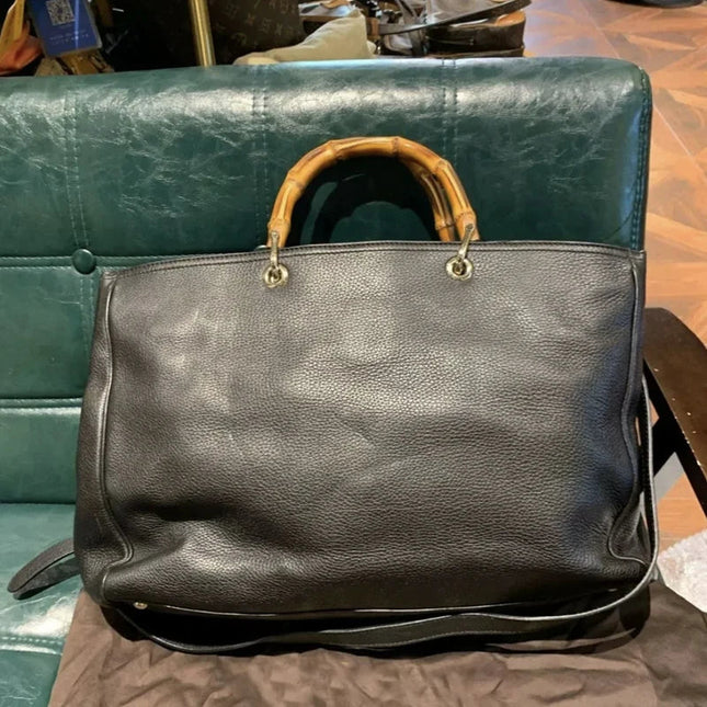 England Style Tote Bags For Women Luxury Designer Handbags Purses 2024 New In PU Lychee Texture Bamboo Handle Underarm Shoulder