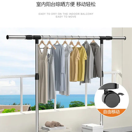 Telescopic Mobile Clothes Rack