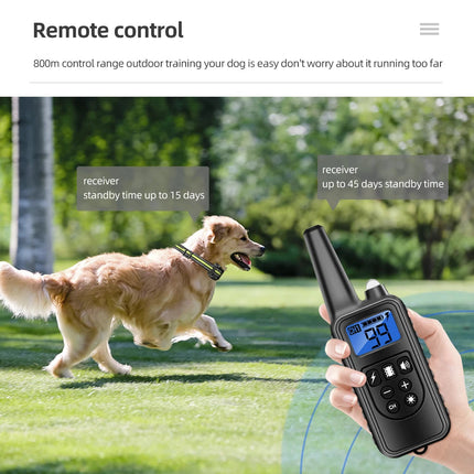 800m Dog Training Collar - Waterproof Electronic Remote Control for Effective Training