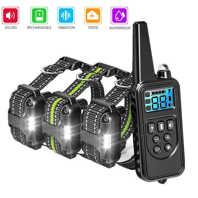 800m Dog Training Collar - Waterproof Electronic Remote Control for Effective Training