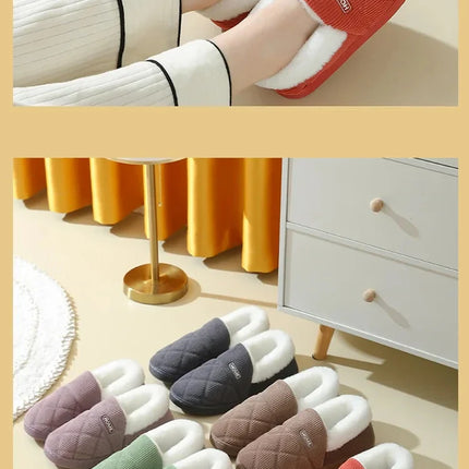 Eyriphy Winter Warm Plush Slippers Women Comfort Warm Cotton Shoes Soft Sole Indoor Outdoor Bedroom Slides Female Lovely Slipper