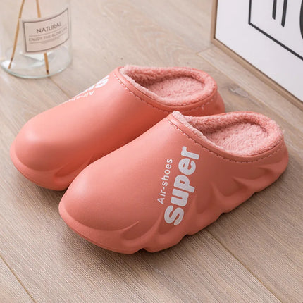 Comwarm Fur Sports Slippers For Women Winter Outdoor Waterproof Plush Home Slippers Female Fashion Indoor Soft Warm Furry Shoes