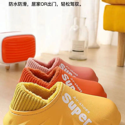 Comwarm Fur Sports Slippers For Women Winter Outdoor Waterproof Plush Home Slippers Female Fashion Indoor Soft Warm Furry Shoes