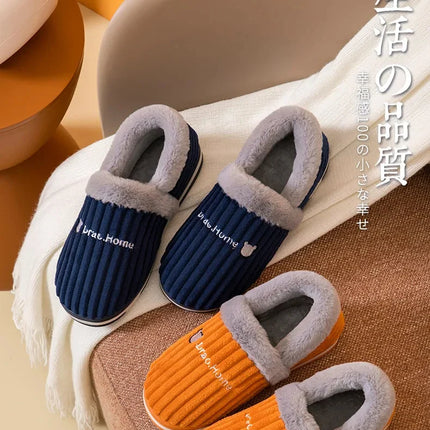 Eyriphy Winter Warm Plush Slippers Women Comfort Warm Cotton Shoes Soft Sole Indoor Outdoor Bedroom Slides Female Lovely Slipper