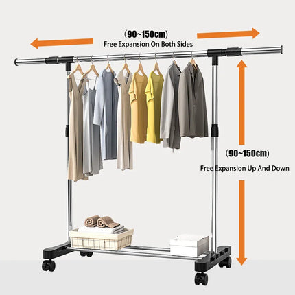 Telescopic Mobile Clothes Rack