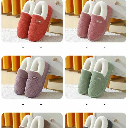 Eyriphy Winter Warm Plush Slippers Women Comfort Warm Cotton Shoes Soft Sole Indoor Outdoor Bedroom Slides Female Lovely Slipper