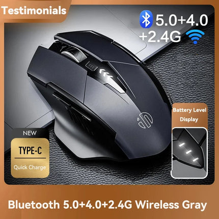 Bluetooth Compatible Mouse Rechargeable 2.4G INPHIC PM6 Wireless Mouse Office Mute Support PC Laptop Tablet Smartphone Universal