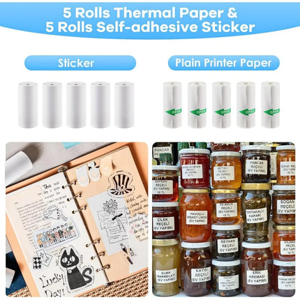 10Pcs Mini Printer Paper For peripage Self Adhesive Thermal Paper Printable Sticker Paper for Pocket Thermal Printer