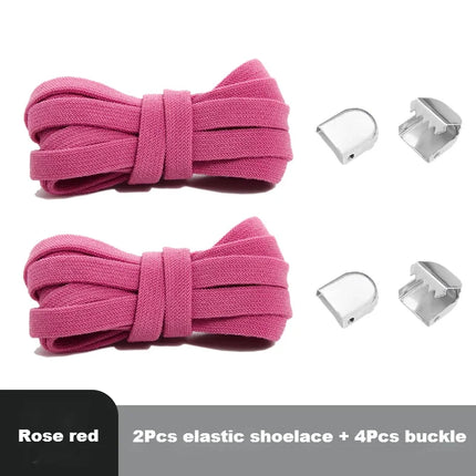 Flat Elastic Shoe Laces Sneakers No Tie Shoelaces for Shoes Tennis Quick Shoelace Clips Without Ties Shoe Accessories Kids Adult