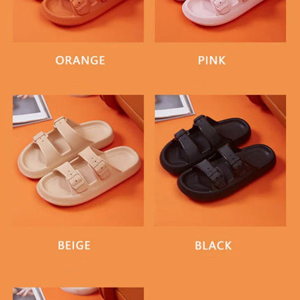 Fashion Buckle Thick Platform Slippers Women Home Soft Sole eva Cloud Slides Sandals Woman 2023 Summer Non Slip Beach Flip Flops