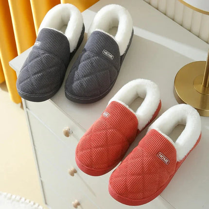 Eyriphy Winter Warm Plush Slippers Women Comfort Warm Cotton Shoes Soft Sole Indoor Outdoor Bedroom Slides Female Lovely Slipper