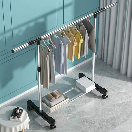 Telescopic Mobile Clothes Rack