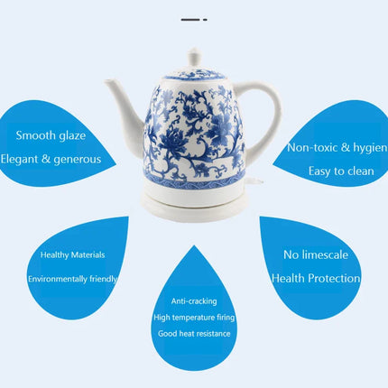 1.5L Electric Ceramic Kettle Water Boiler Water Heating Device Teapot Porcelain Kettle Automatic Power Off 220V Anti-dry burning