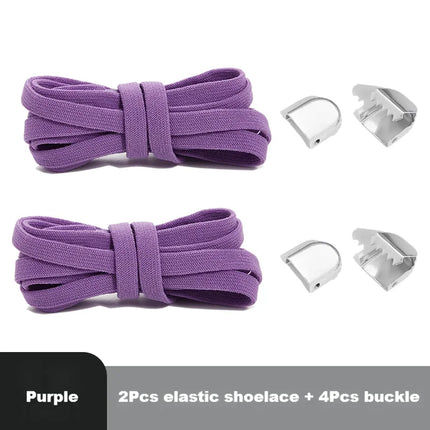Flat Elastic Shoe Laces Sneakers No Tie Shoelaces for Shoes Tennis Quick Shoelace Clips Without Ties Shoe Accessories Kids Adult
