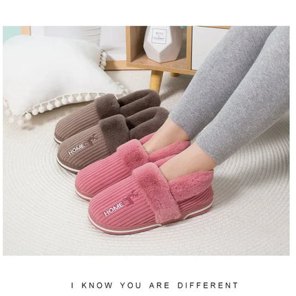 Eyriphy Winter Warm Plush Slippers Women Comfort Warm Cotton Shoes Soft Sole Indoor Outdoor Bedroom Slides Female Lovely Slipper