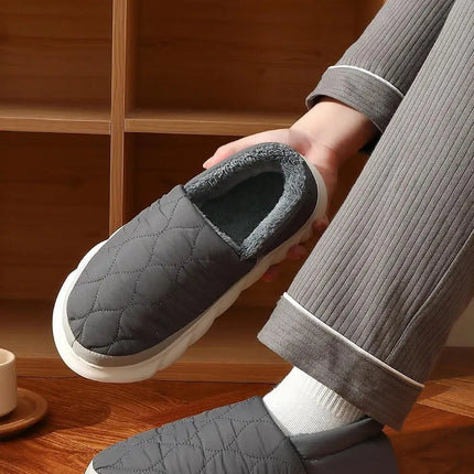 Bebealy Men Shoes Fur Women Slippers Winter House Shoes For Women Indoor Plush Warm Women Shoes 2024 Casual Home Shoes For Men