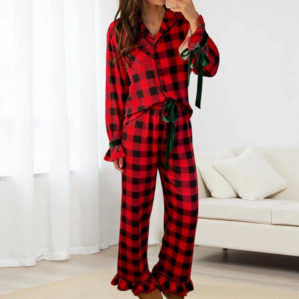 Women's Satin Silk Christmas Pajama Set