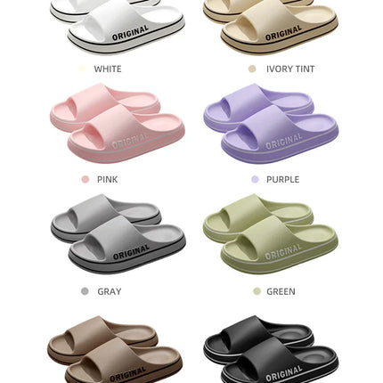 Feslishoet Women Letter Slippers Beach Slides Solid Color Mens Thick Sole Indoor Bathroom Anti Slip Shoes Summer Couple Sandals