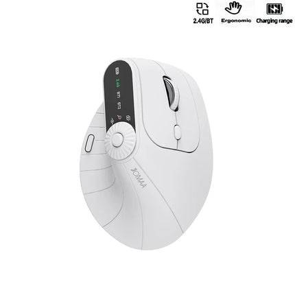 Multi-Device Vertical Ergonomic Mouse With Function Adjustment Kno Rechargeable 2.4G Bluetooth Wireless Mouse for PC Tablet