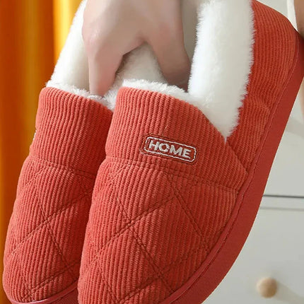 Eyriphy Winter Warm Plush Slippers Women Comfort Warm Cotton Shoes Soft Sole Indoor Outdoor Bedroom Slides Female Lovely Slipper