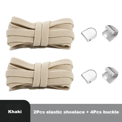 Flat Elastic Shoe Laces Sneakers No Tie Shoelaces for Shoes Tennis Quick Shoelace Clips Without Ties Shoe Accessories Kids Adult