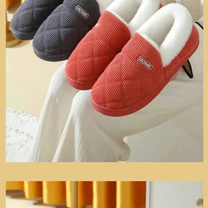 Eyriphy Winter Warm Plush Slippers Women Comfort Warm Cotton Shoes Soft Sole Indoor Outdoor Bedroom Slides Female Lovely Slipper