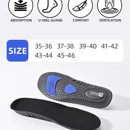 EVA Insoles for Shoes Sole Shock Orthotic Insole Absorption Deodorant Breathable Cushion Running Insoles for Feet Arch Suppor