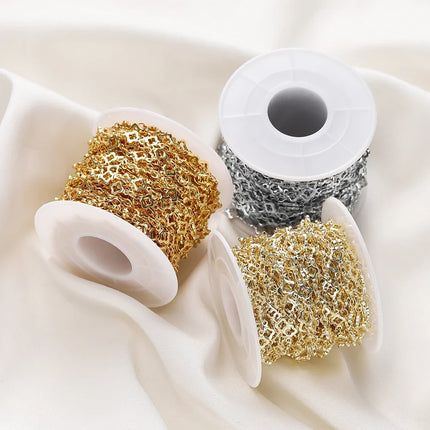 1Meter/Pack 5.5MM 14/18K Gold Plated Brass Rhombus Chain For Jewelry Making Necklace Bracelets Chain Jewelry Making Supplies