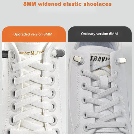 Flat Elastic Shoe Laces Sneakers No Tie Shoelaces for Shoes Tennis Quick Shoelace Clips Without Ties Shoe Accessories Kids Adult