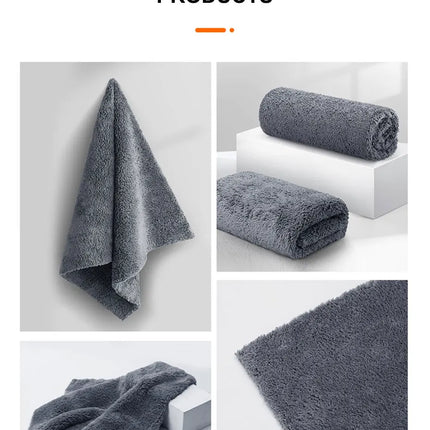 SEAMETAL 40X100CM Car Wash Towel Coral Velvet Microfiber Clean Cloth No Hemming Thickened Soft High Absorbent Car Washing Towels