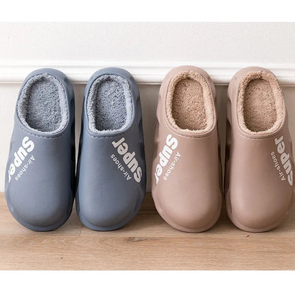 Comwarm Fur Sports Slippers For Women Winter Outdoor Waterproof Plush Home Slippers Female Fashion Indoor Soft Warm Furry Shoes