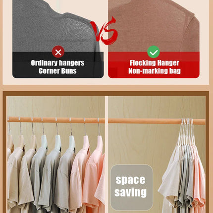 10/20pcs Velvet Hanger Clothing Coat Non Slip Flocked Hakama Saves Clothes Organizer Room Organization And Storage Adult Hanger