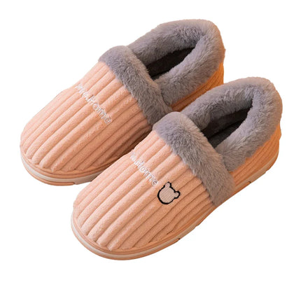 Eyriphy Winter Warm Plush Slippers Women Comfort Warm Cotton Shoes Soft Sole Indoor Outdoor Bedroom Slides Female Lovely Slipper