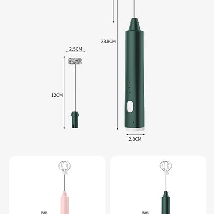 1 PCS USB Rechargeable Handheld Egg Beater 3 Speeds Electric Milk Frother Foam Maker Mixer Coffee Drink Frothing Wand Foamer