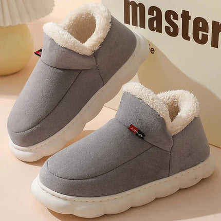Bebealy Men Shoes Fur Women Slippers Winter House Shoes For Women Indoor Plush Warm Women Shoes 2024 Casual Home Shoes For Men