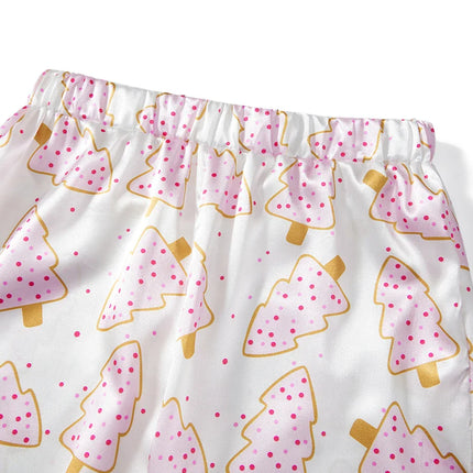 Women's Christmas Pajamas Set V-Neck Top with Pants 2-Piece