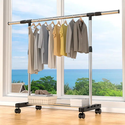 Telescopic Mobile Clothes Rack